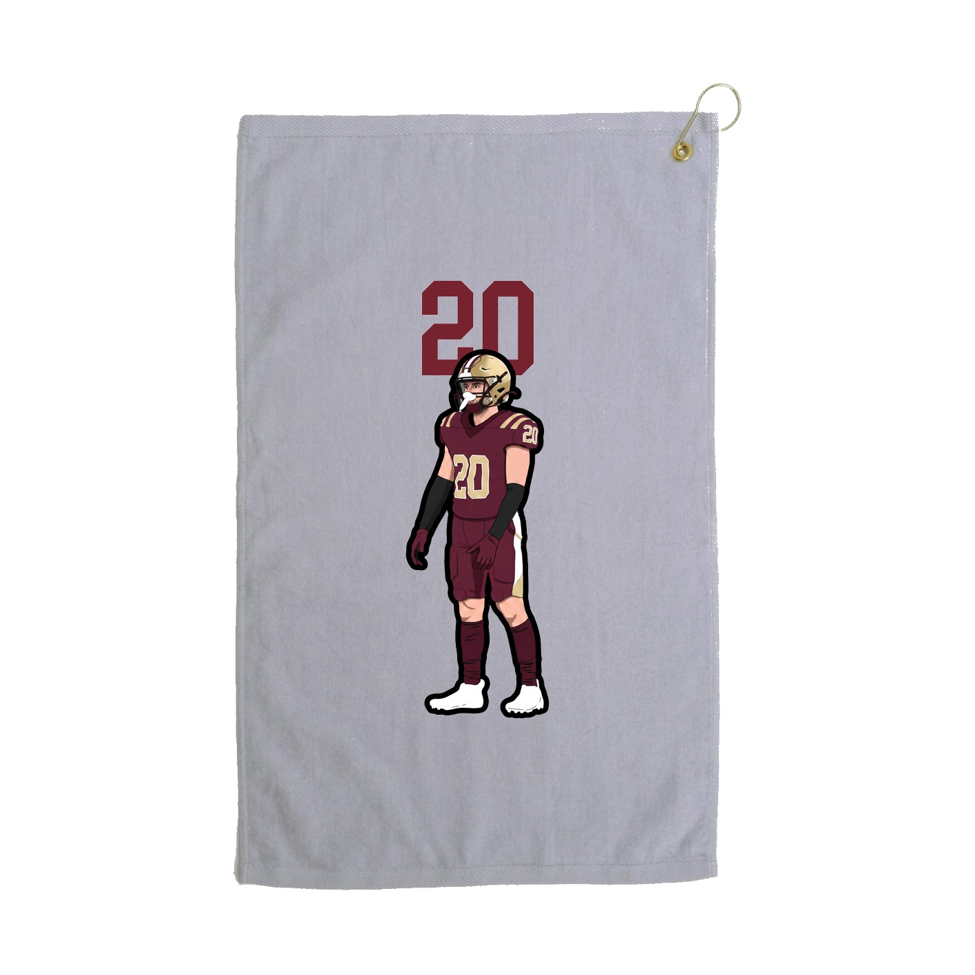 Golf Towel — Number Top in Grey