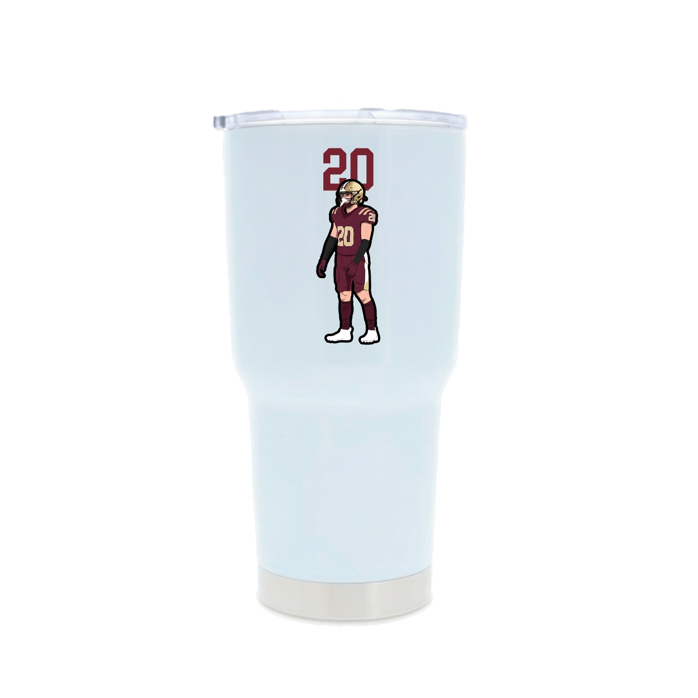 30oz Stainless Steel Tumbler — Number Top in White