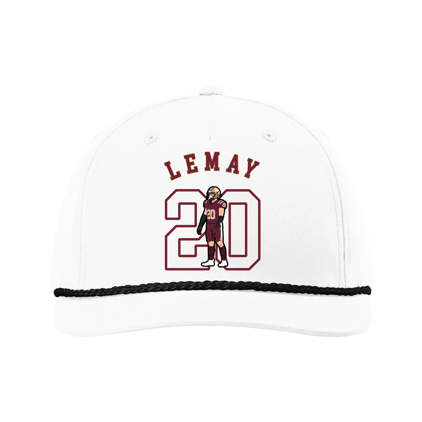 Five-Panel Classic Rope Cap — Shirsey Arch in White