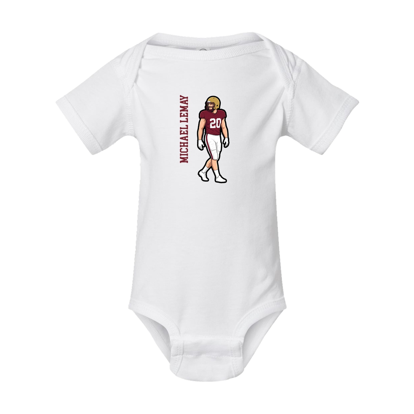 Baby Onesie — Name Vertical in White
