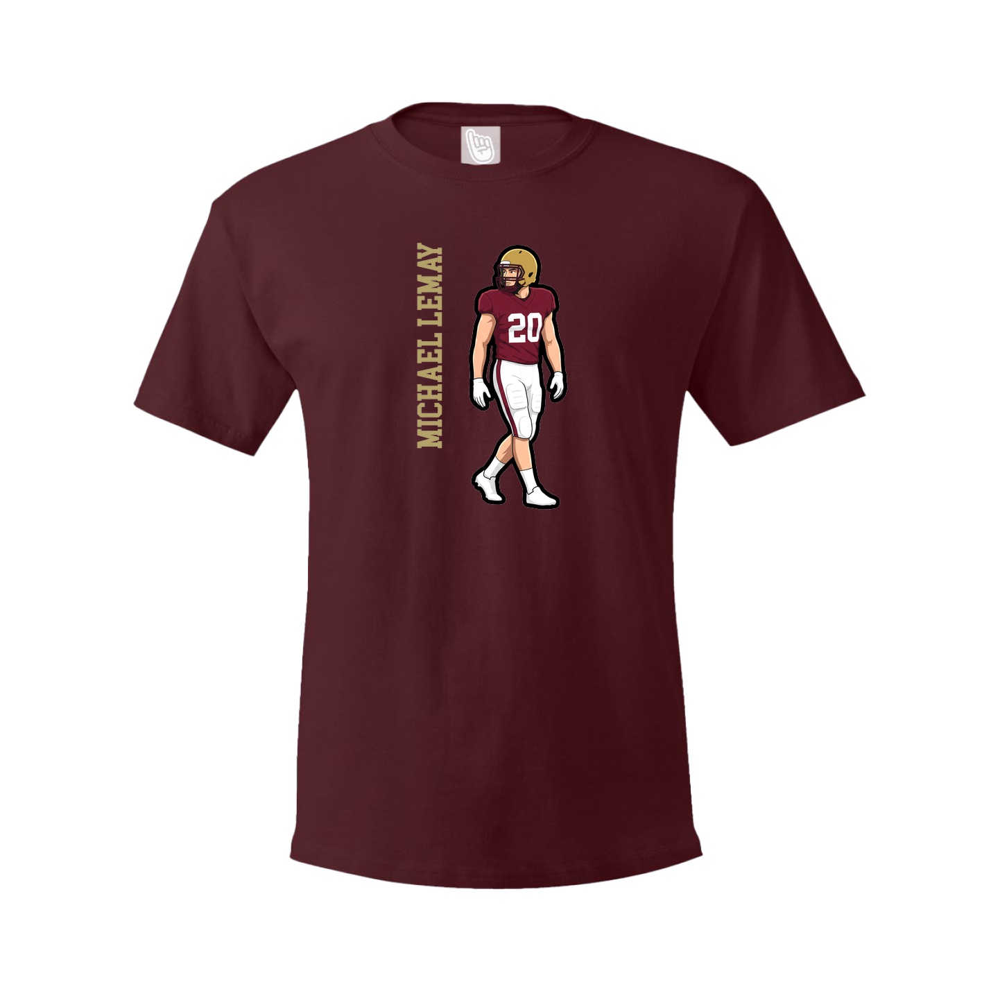 Youth Tee — Name Vertical in Maroon