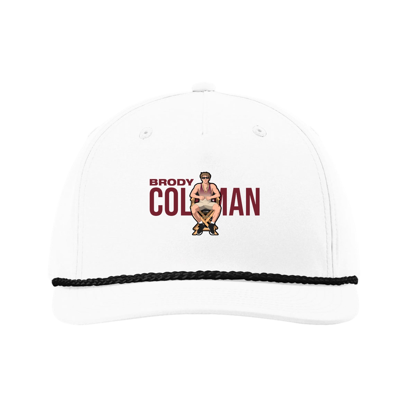Five-Panel Classic Rope Cap — Player Name in White