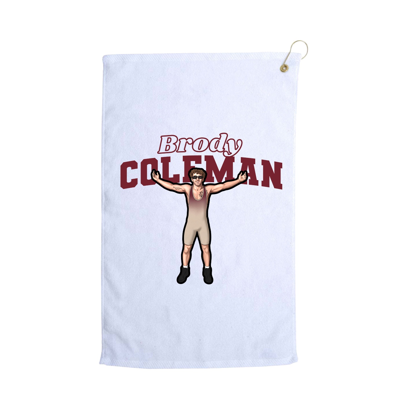 Golf Towel — Name Arch in White