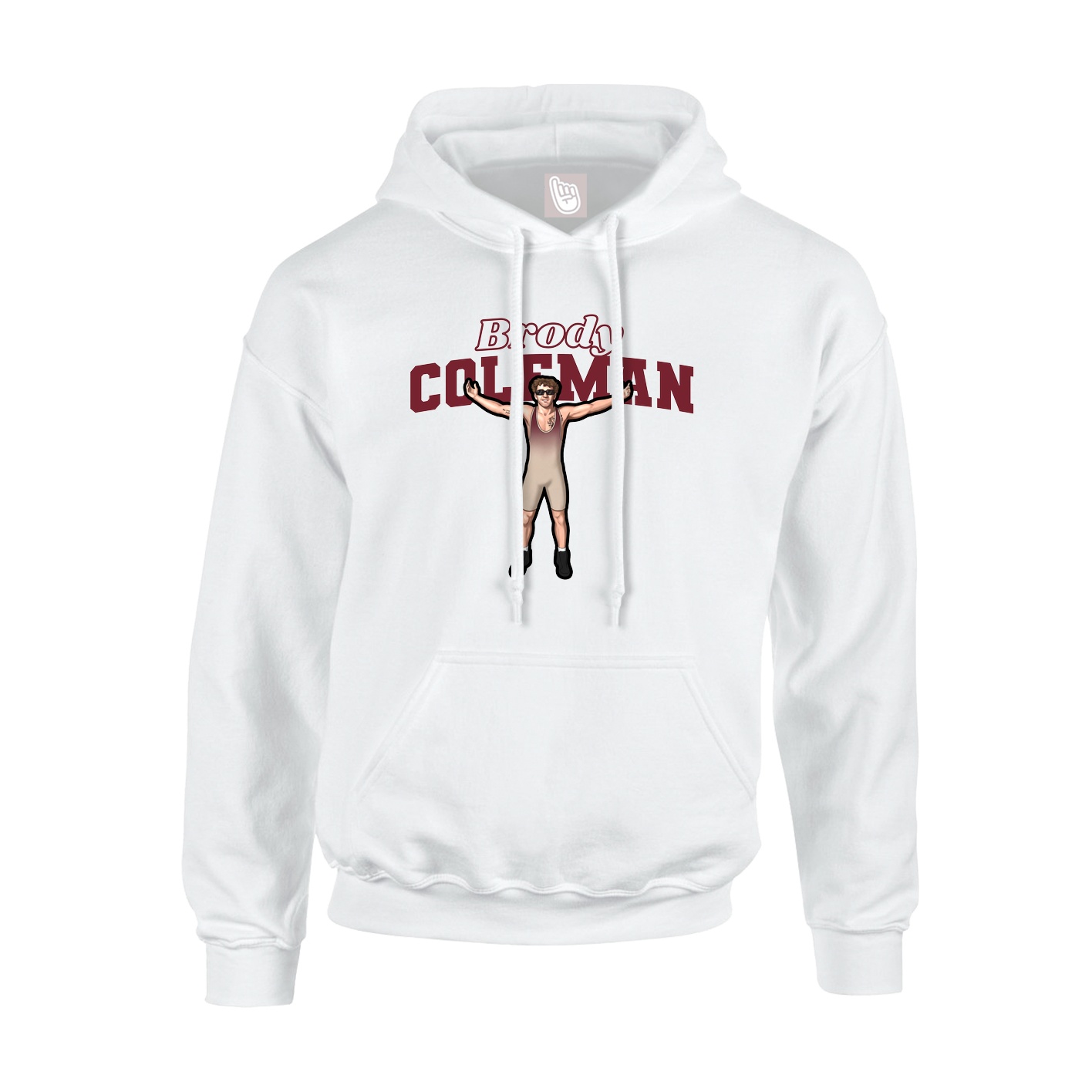 Youth Hoodie — Name Arch in White