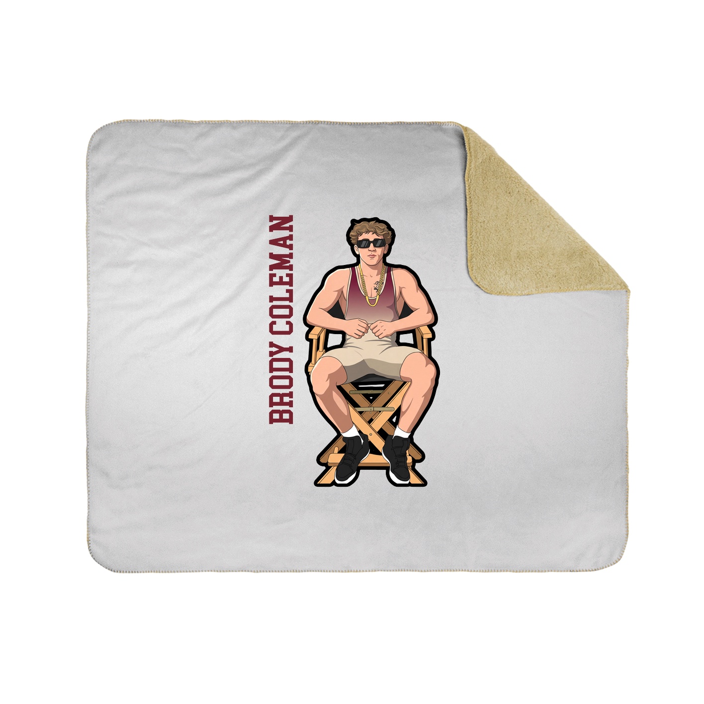 Throw Blanket — Name Vertical in White
