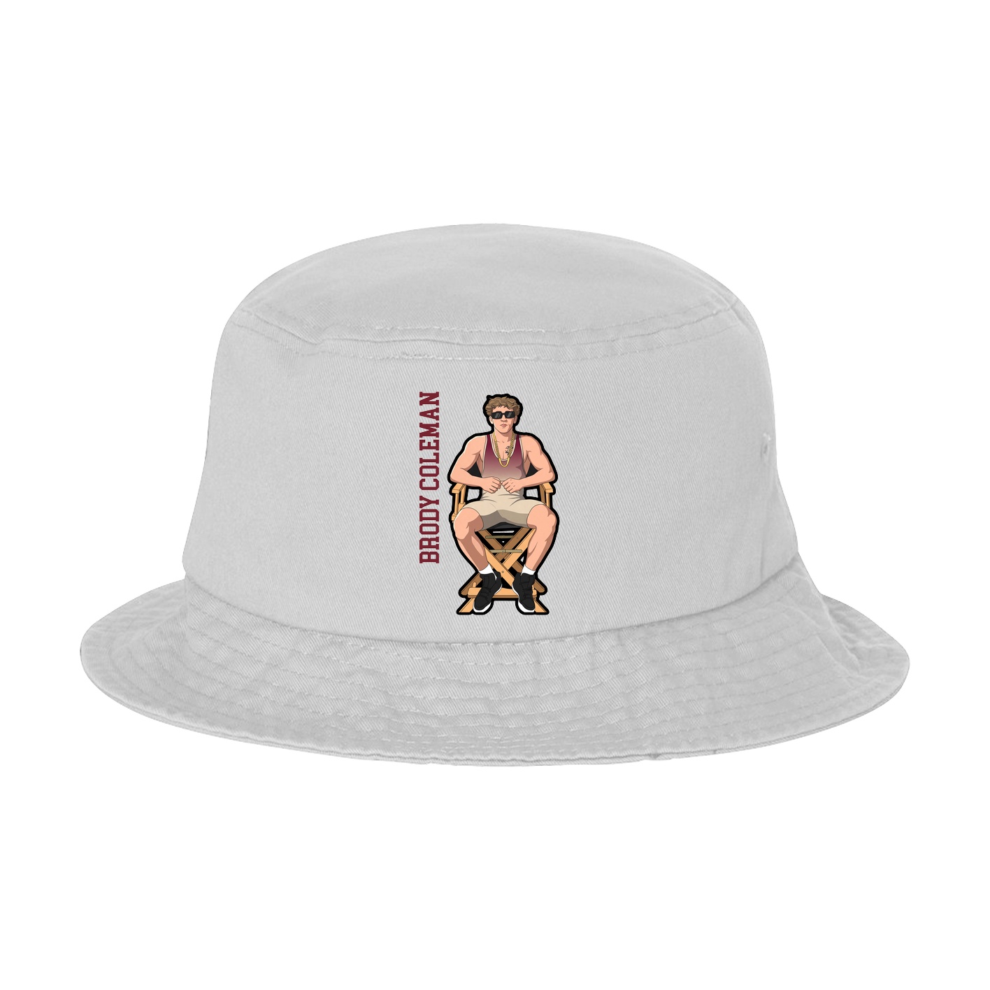 Bucket Cap — Name Vertical in White