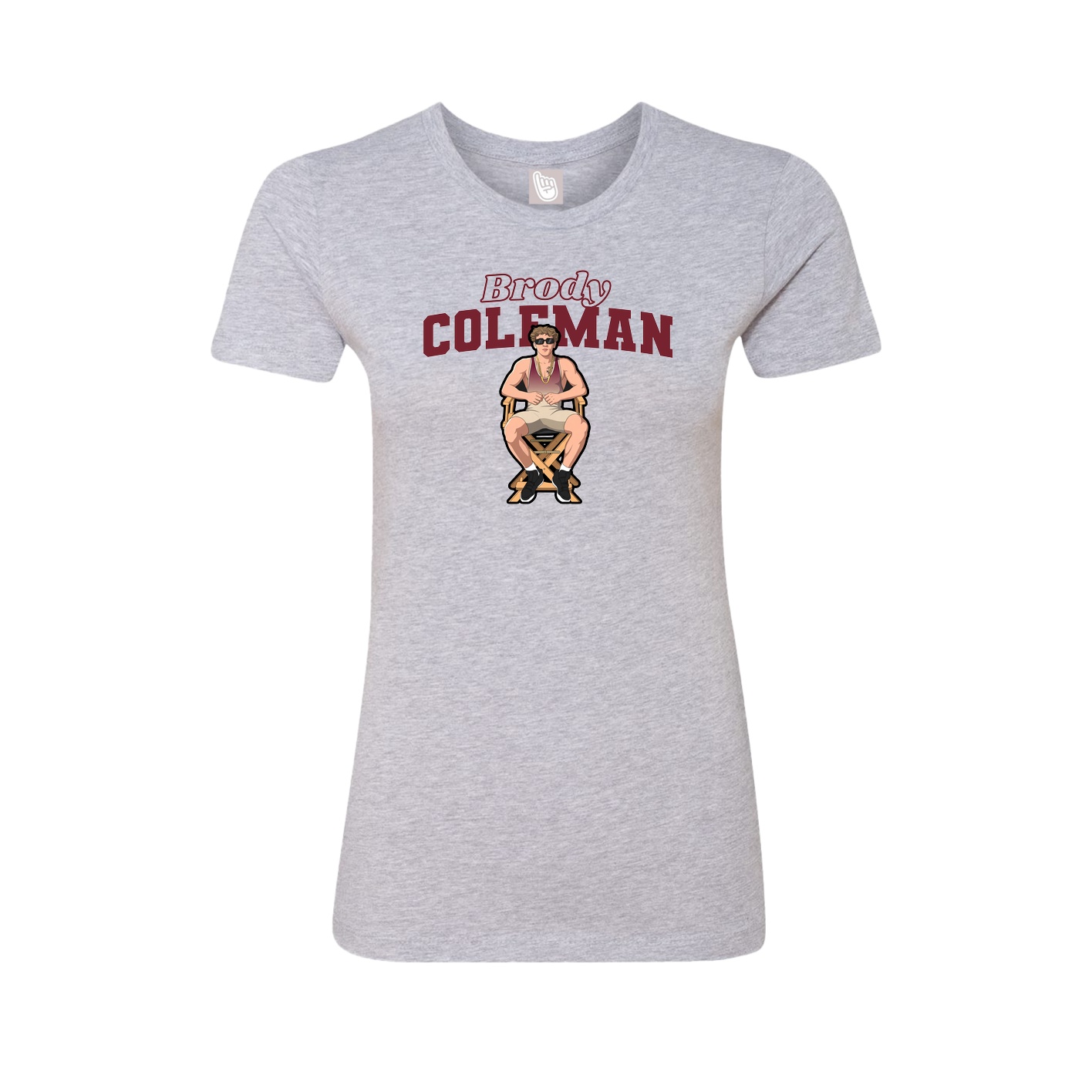 Fitted Women's Tee — Name Arch in Grey