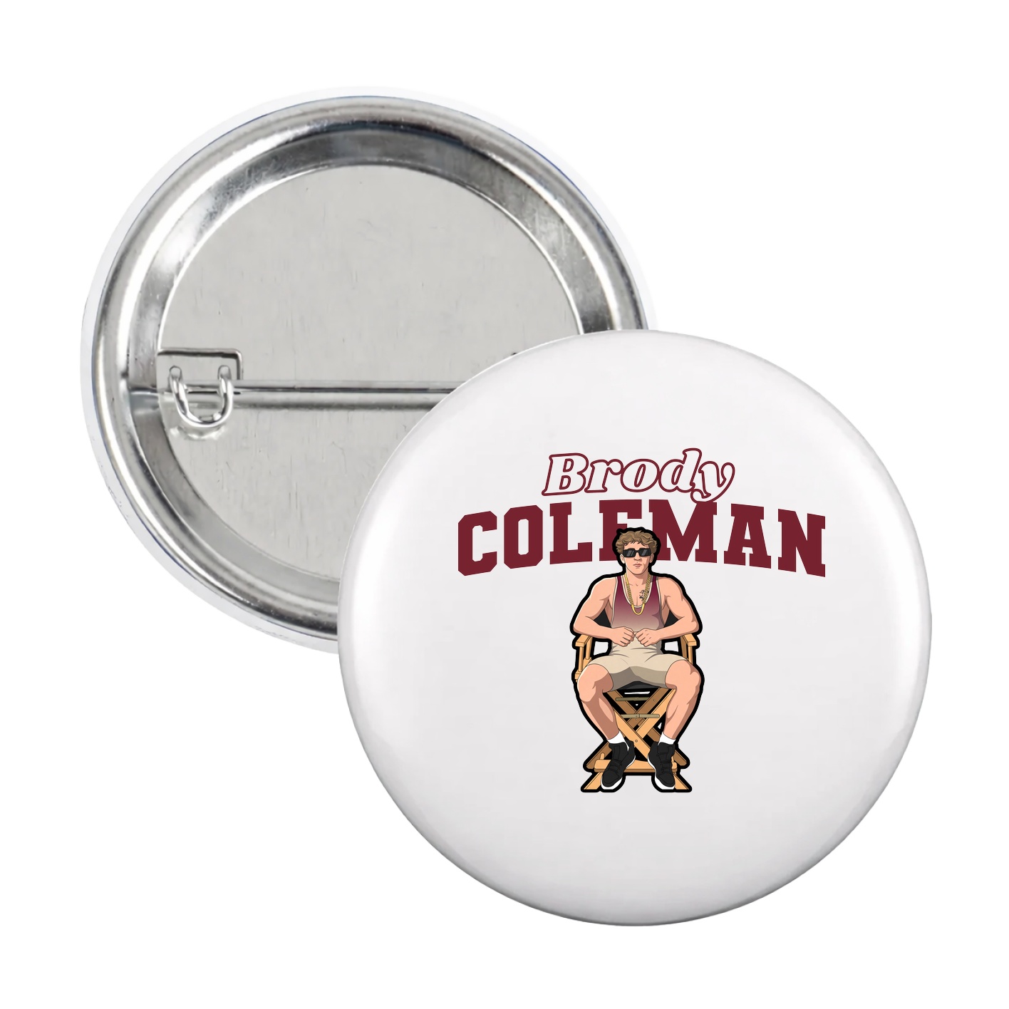 Game Day Button — Name Arch in White