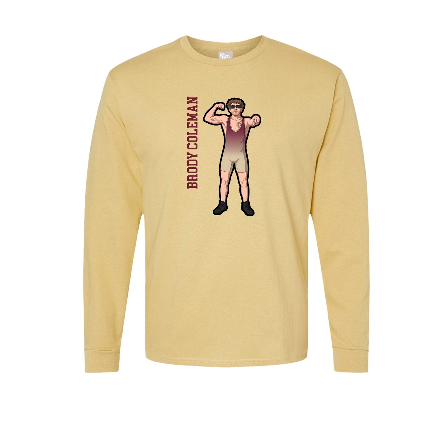 Long Sleeve Tee — Name Vertical in Vegas Gold