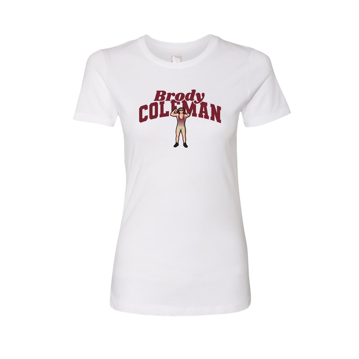 Fitted Women's Tee — Signature Arch in White