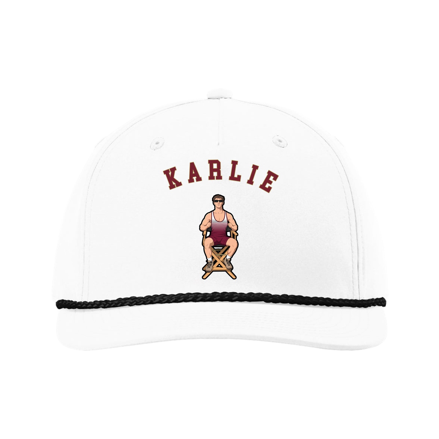 Five-Panel Classic Rope Cap — Shirsey Arch in White