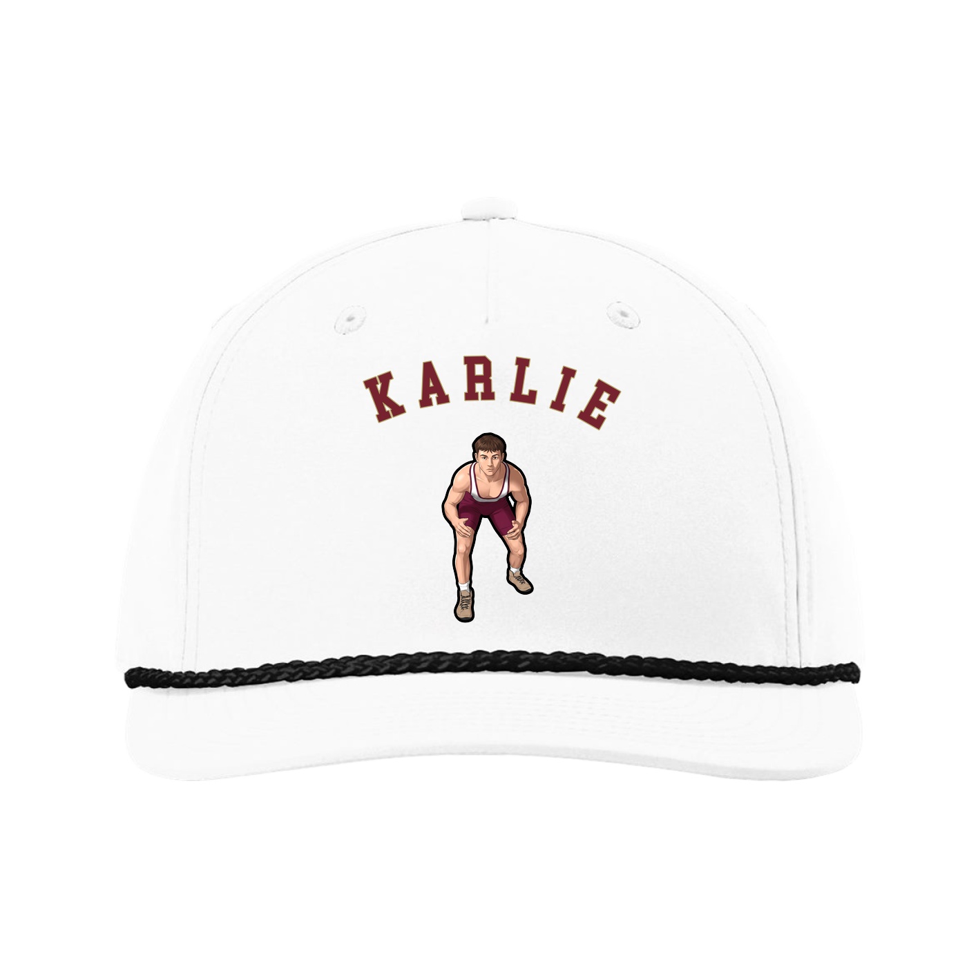 Five-Panel Classic Rope Cap — Shirsey Arch in White