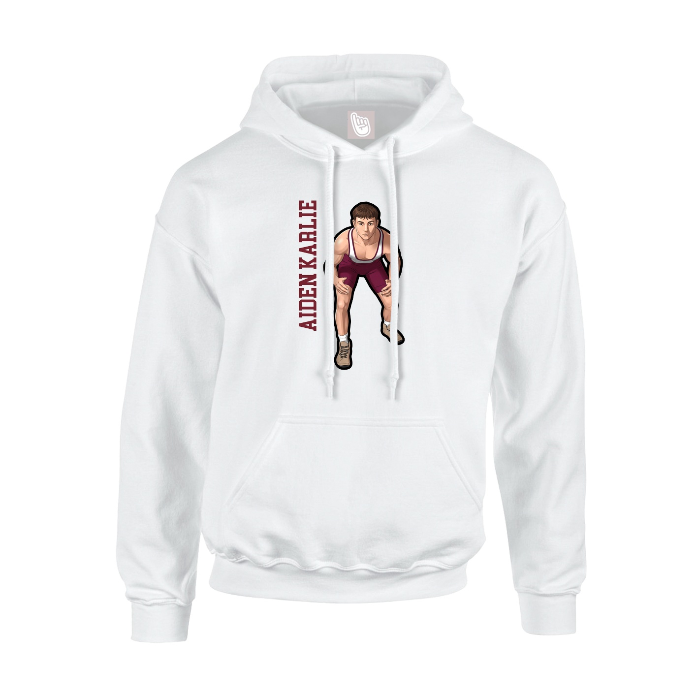Hoodie — Name Vertical in White