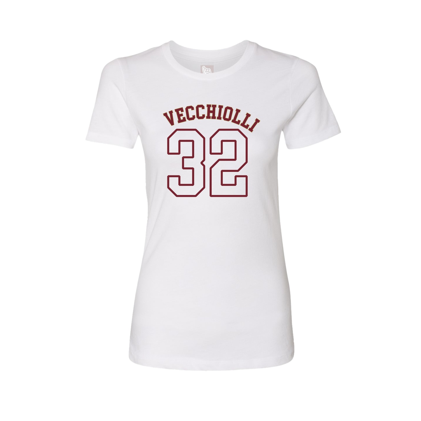Fitted Women's Tee — Shirsey Arch in White