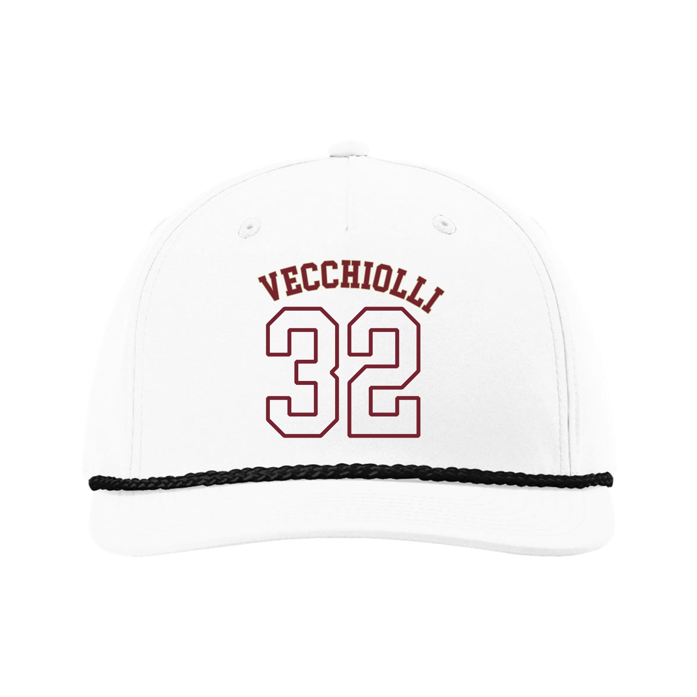 Five-Panel Classic Rope Cap — Shirsey Arch in White