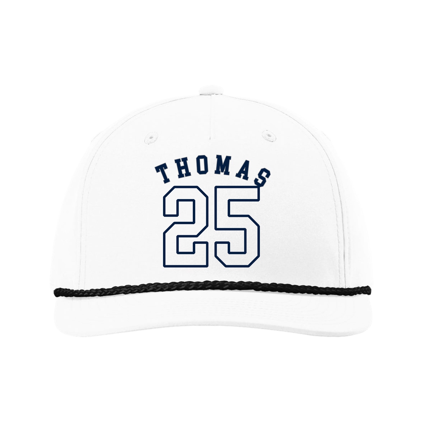 Five-Panel Classic Rope Cap — Shirsey Arch in White