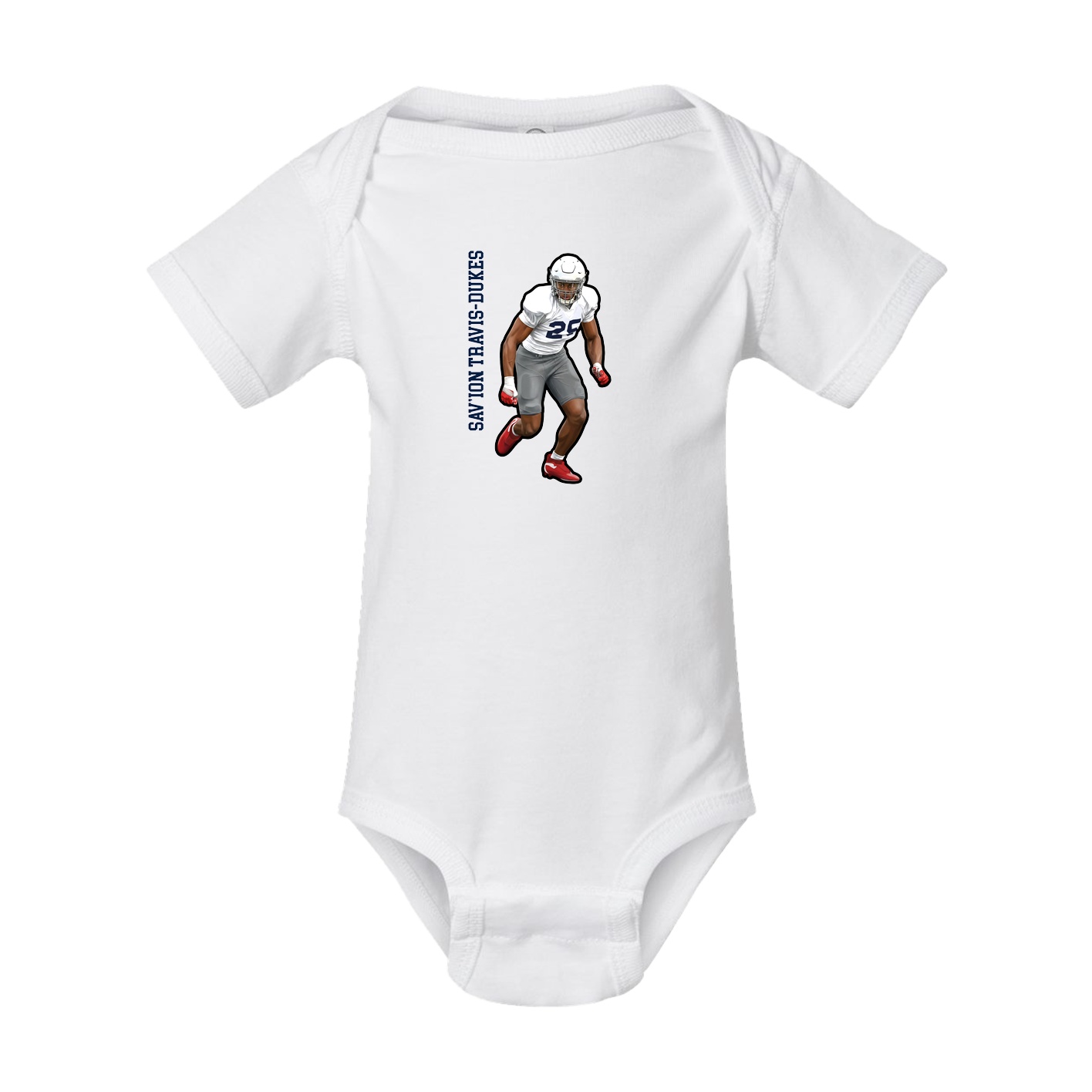 Baby Onesie — Name Vertical in White