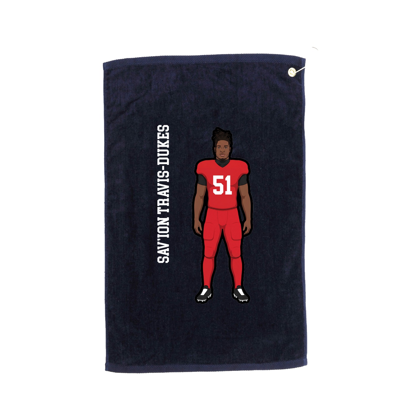 Golf Towel — Name Vertical in Navy