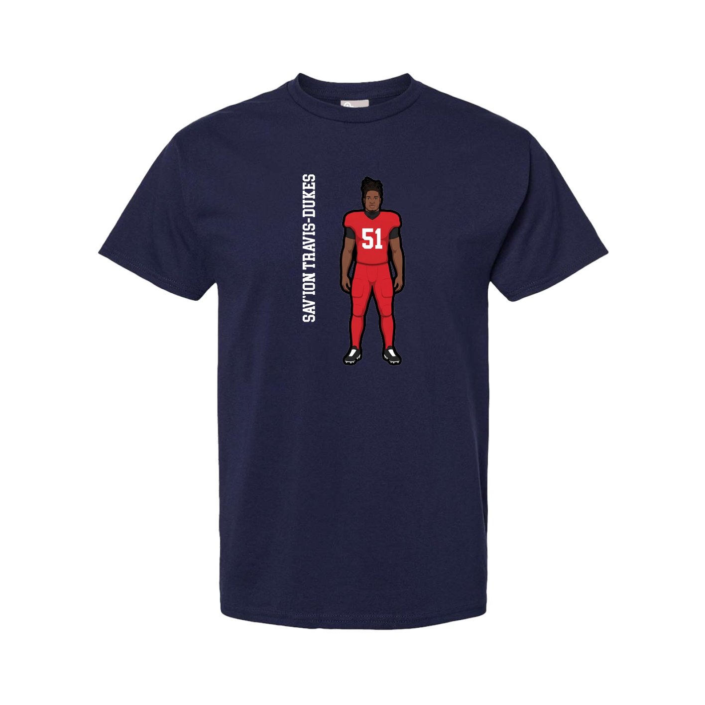 Youth Tee — Name Vertical in Navy
