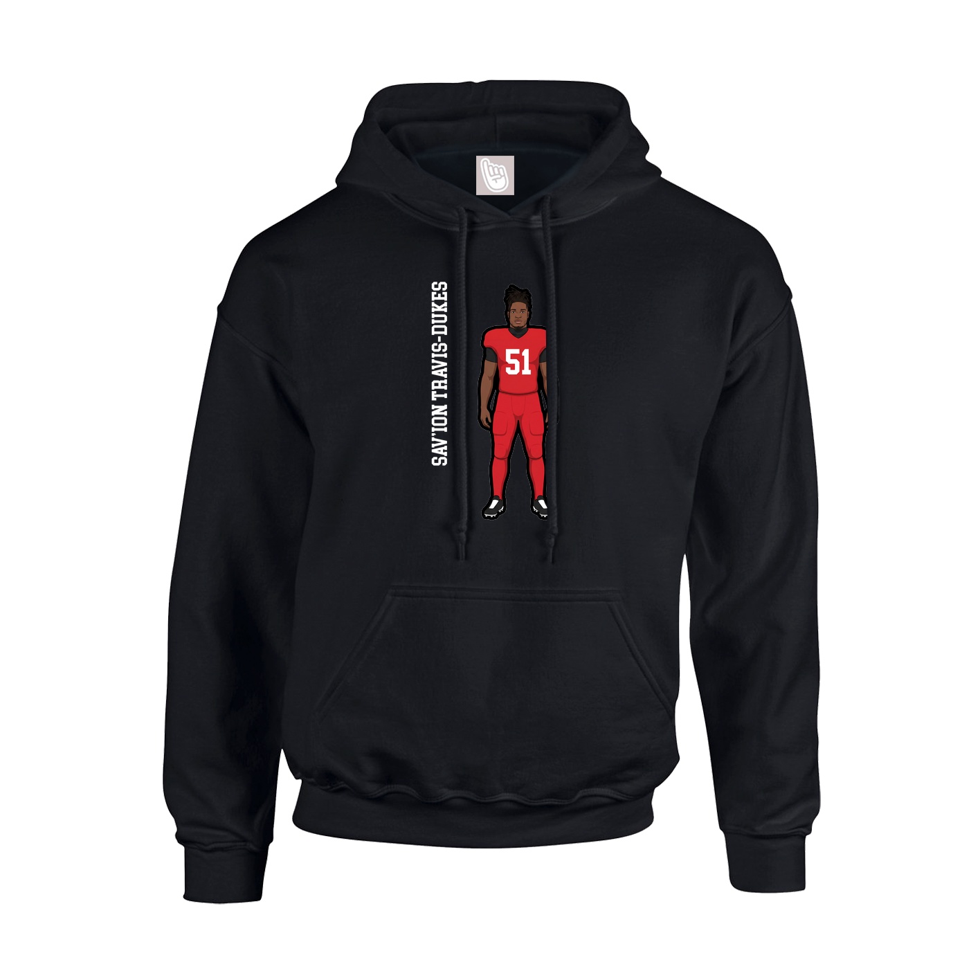 Youth Hoodie — Name Vertical in Black