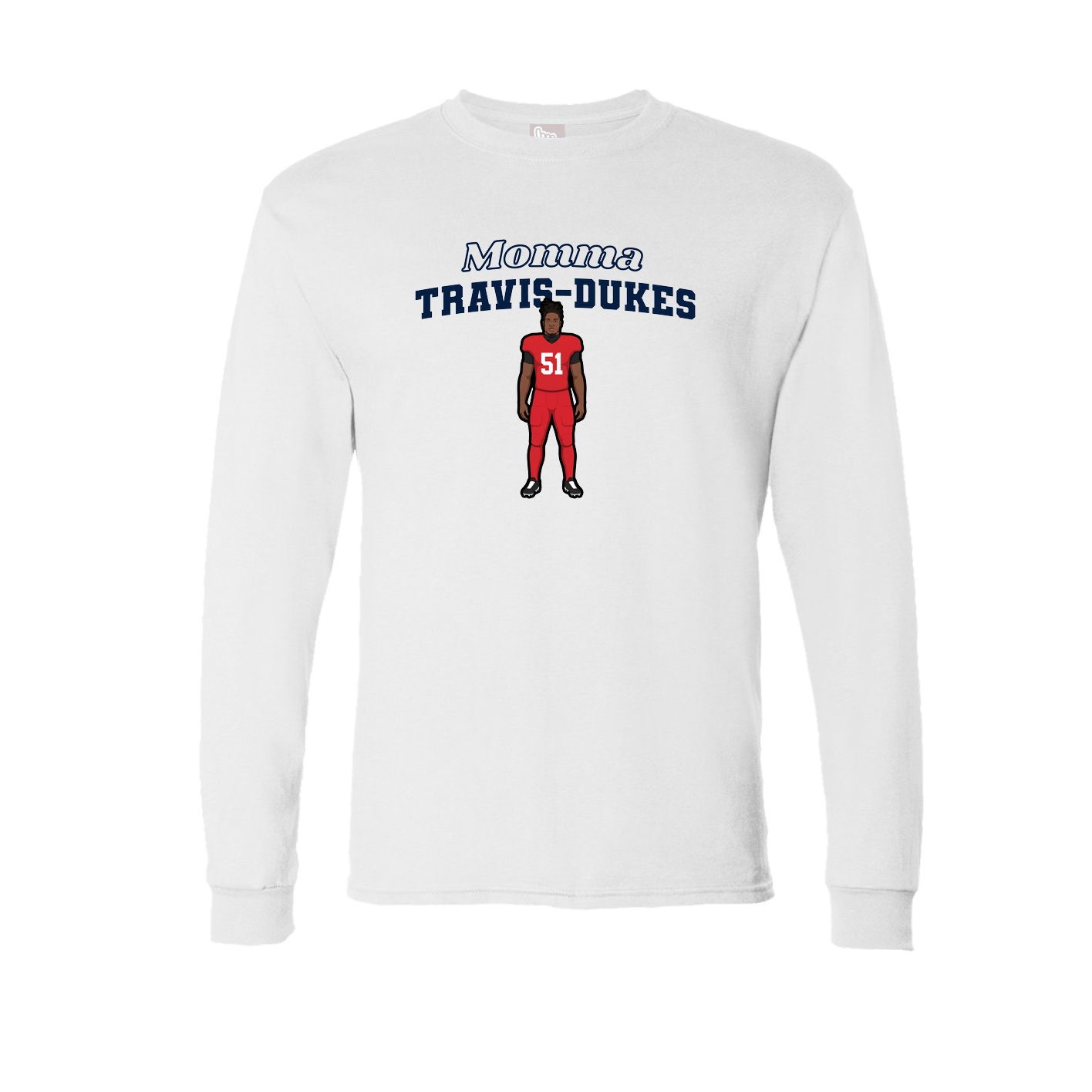 Long Sleeve Tee — Mothers Day Block in White
