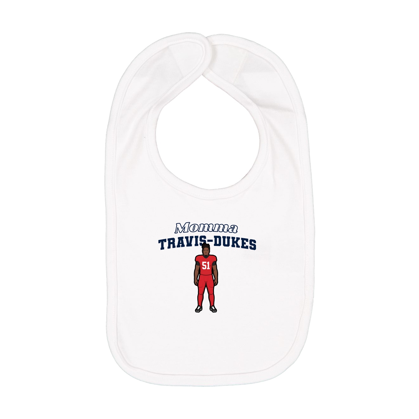 Infant Bib — Mothers Day Block in White