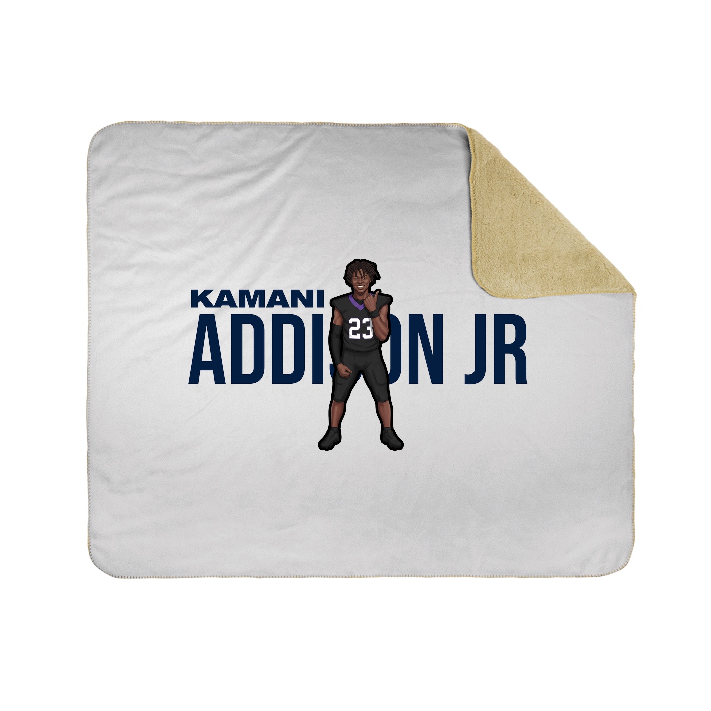 Throw Blanket — Player Name in White