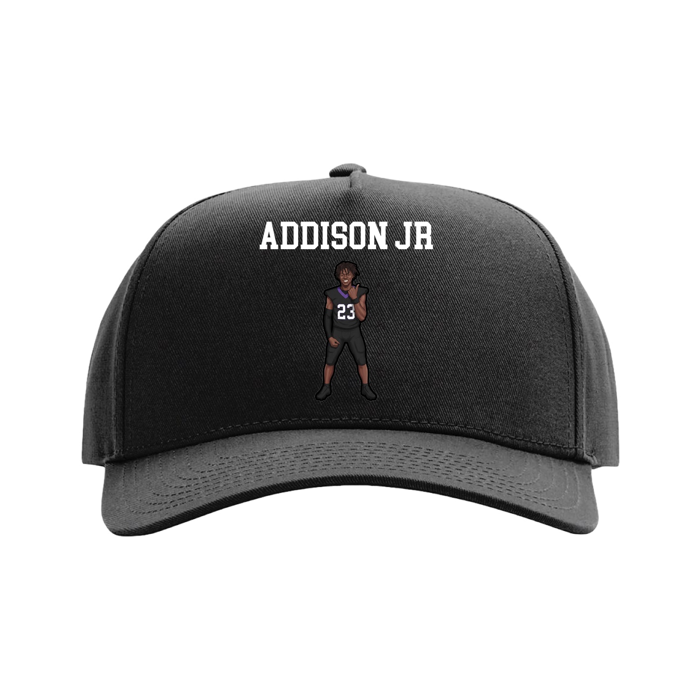 Full Fabric Five-Panel Champ Cap — Shirsey in Black