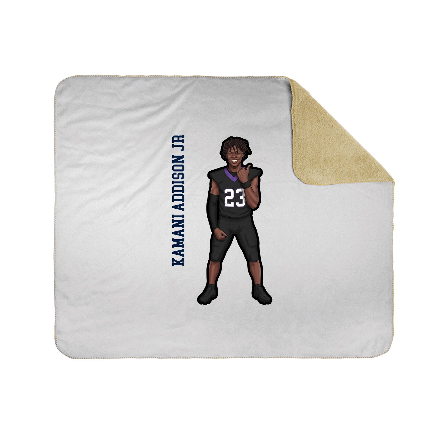 Throw Blanket — Name Vertical in White