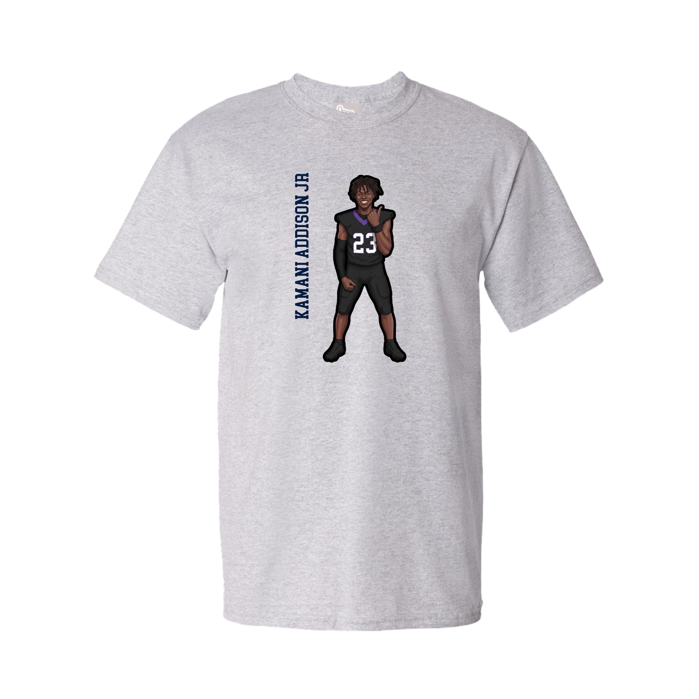 Tee — Name Vertical in Grey