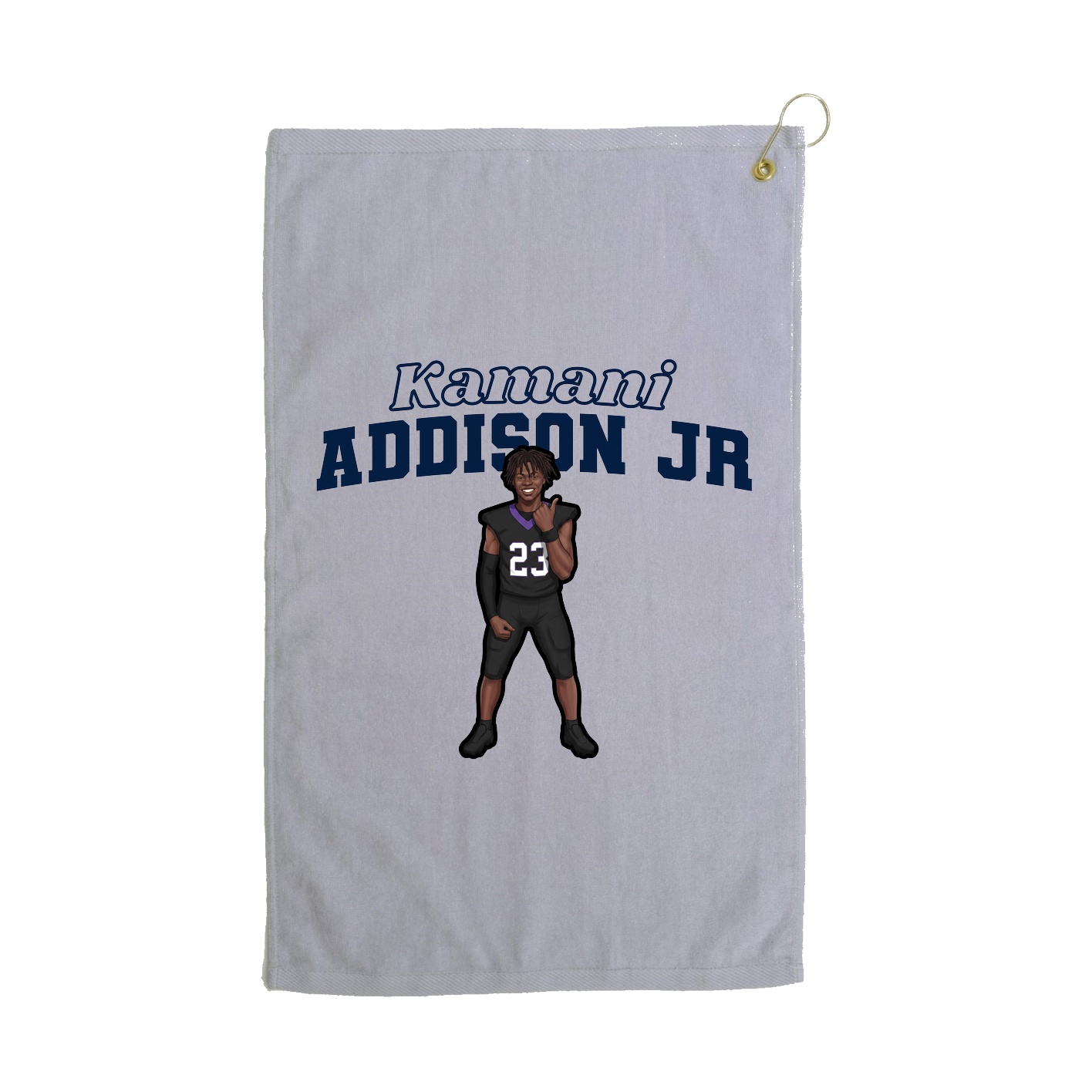 Golf Towel — Name Arch in Grey