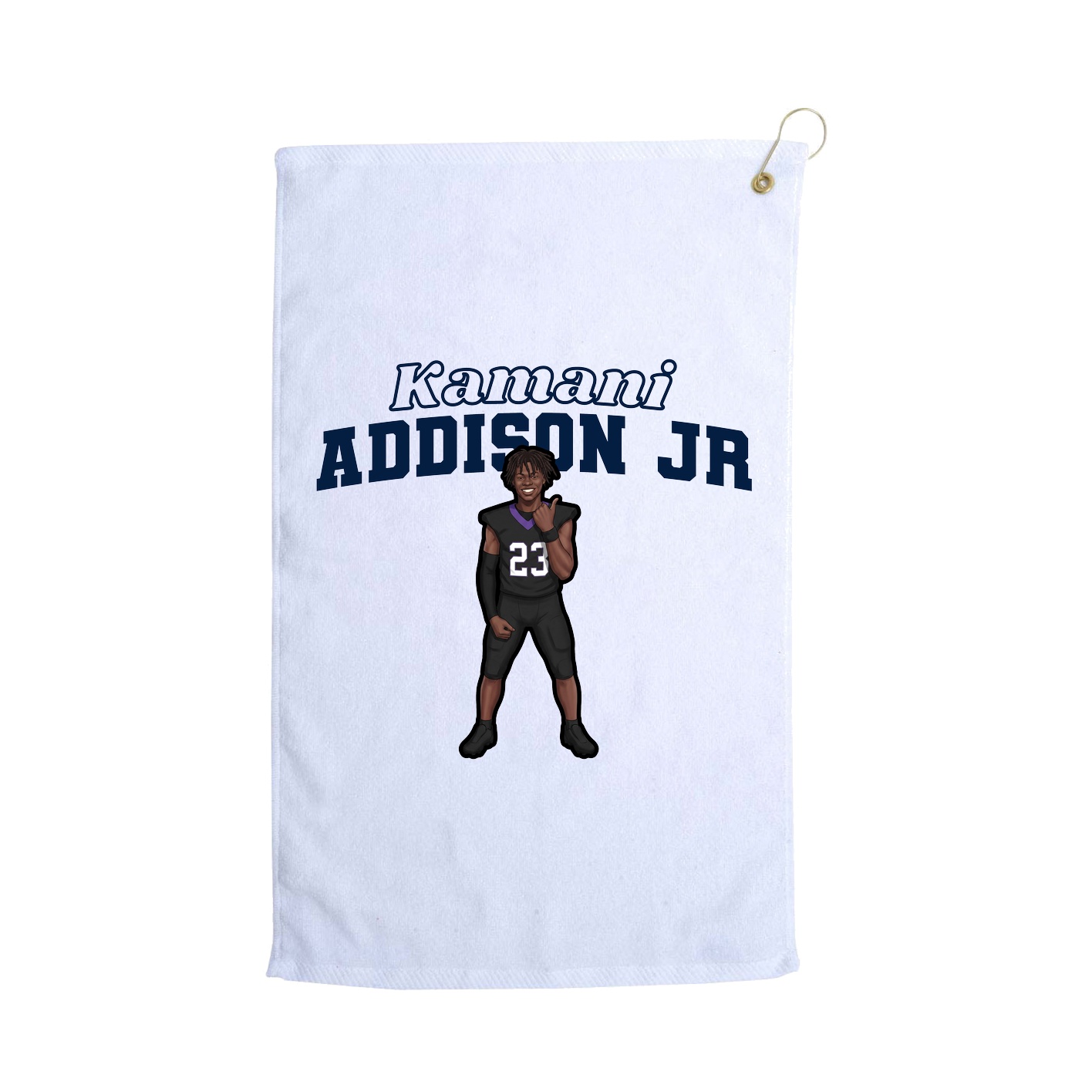 Golf Towel — Name Arch in White