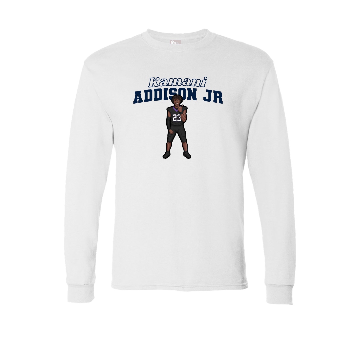 Long Sleeve Tee — Name Arch in White