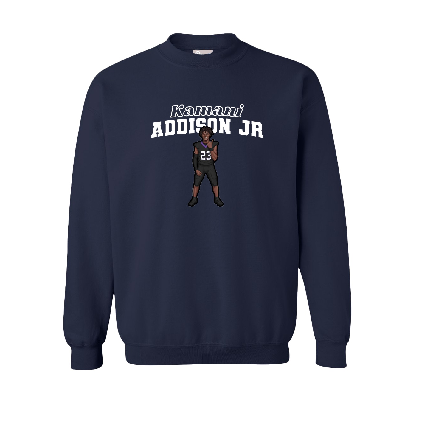 Fleece Crew — Name Arch in Navy