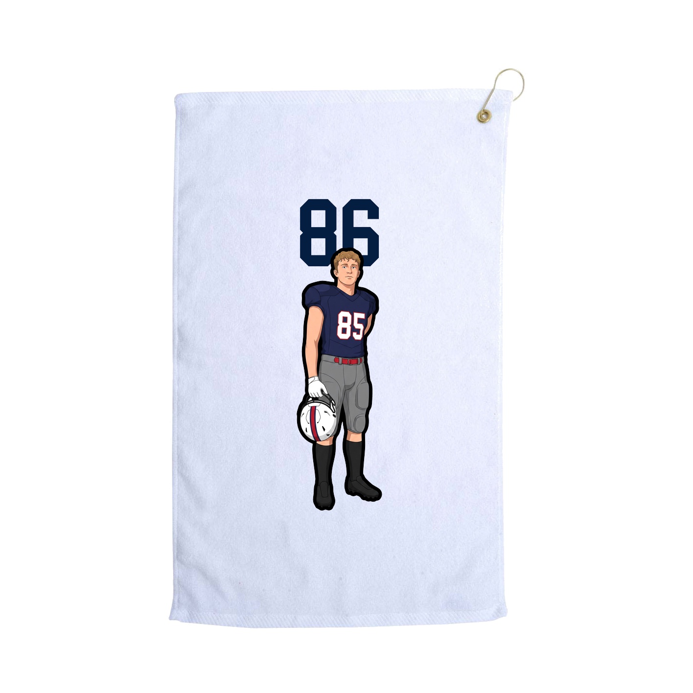 Golf Towel — Number Top in White