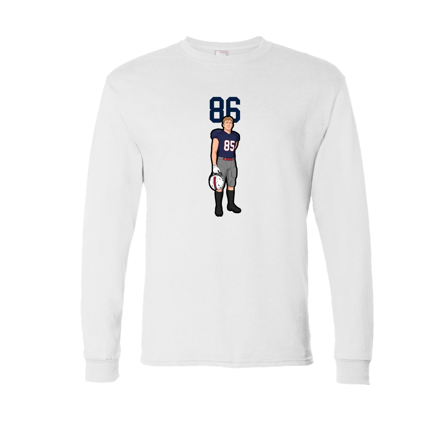 Long Sleeve Tee — Number Top in White