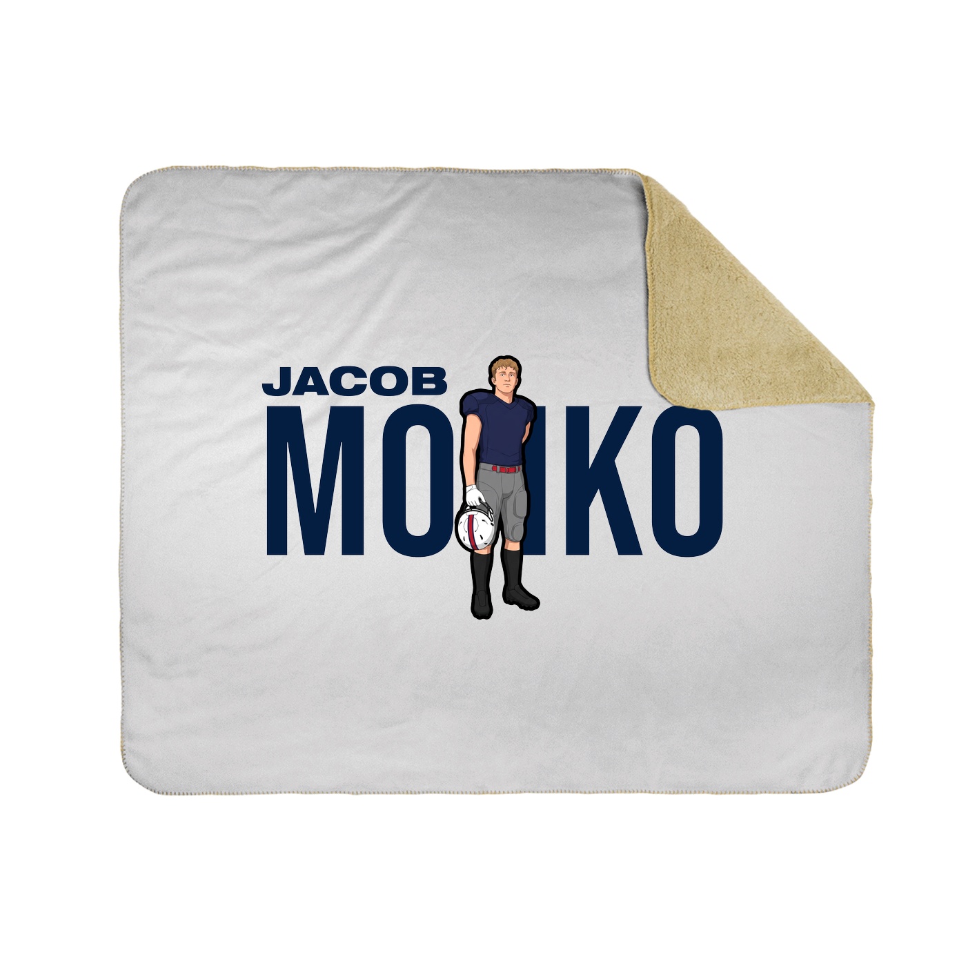 Throw Blanket — Player Name in White