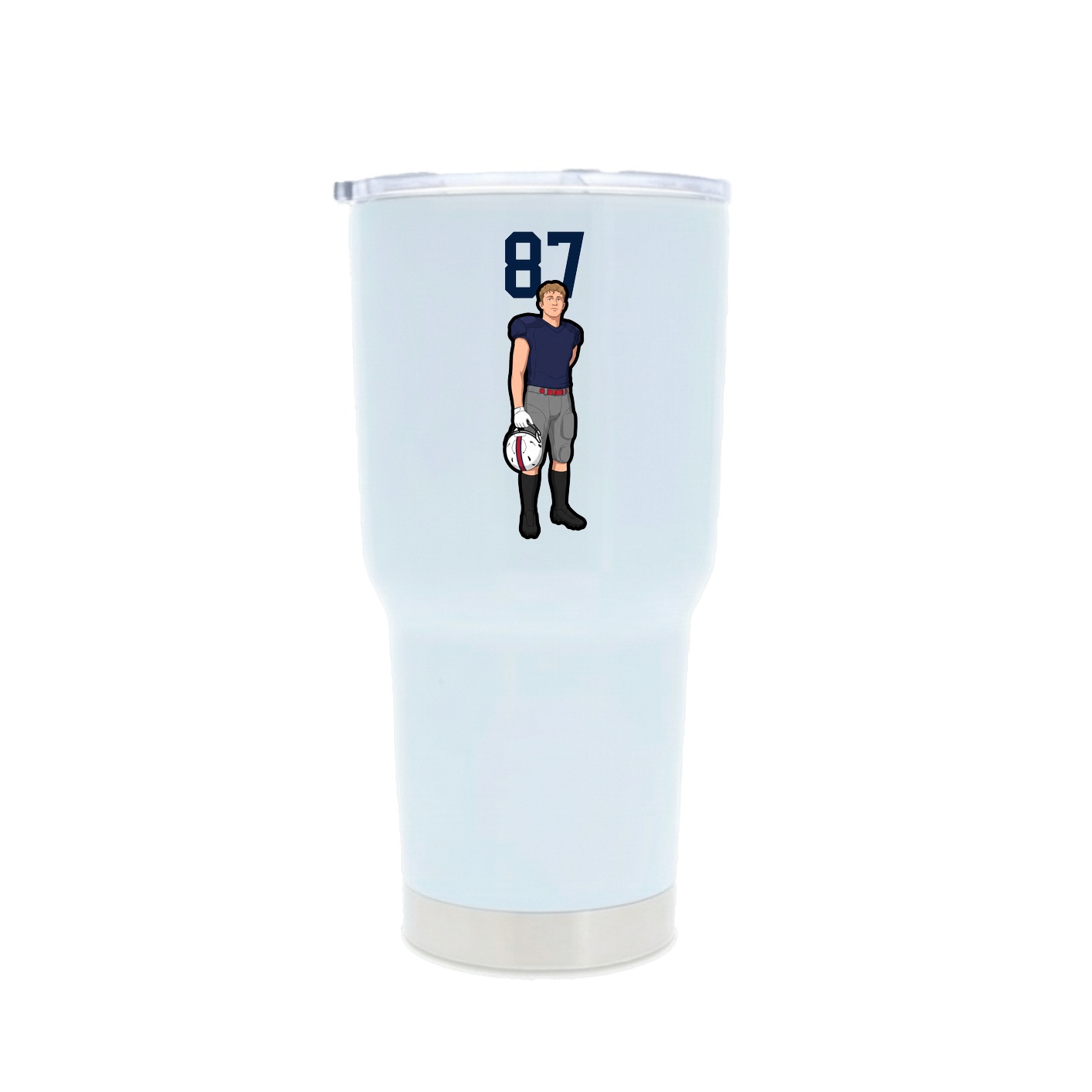 30oz Stainless Steel Tumbler — Number Top in White