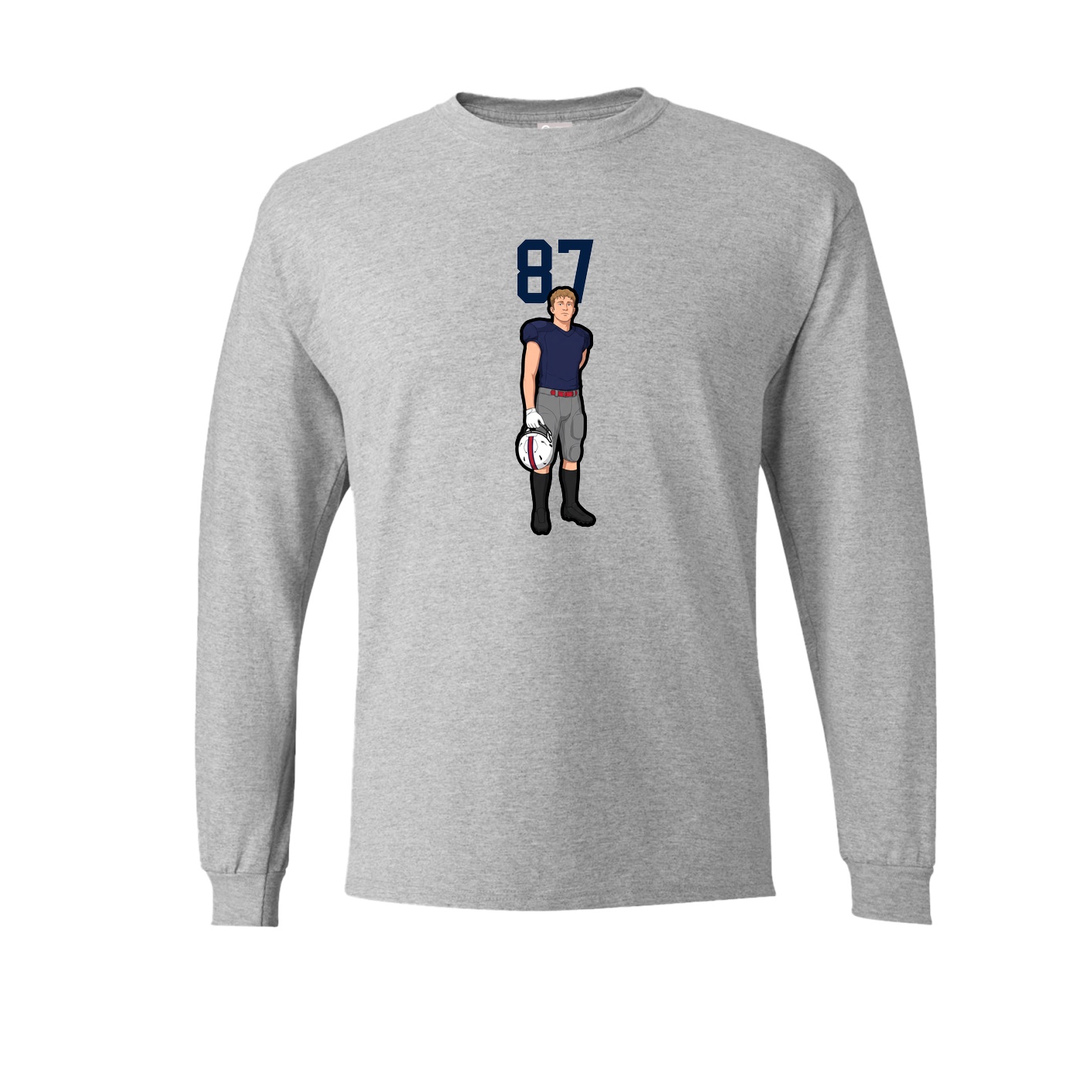 Long Sleeve Tee — Number Top in Grey