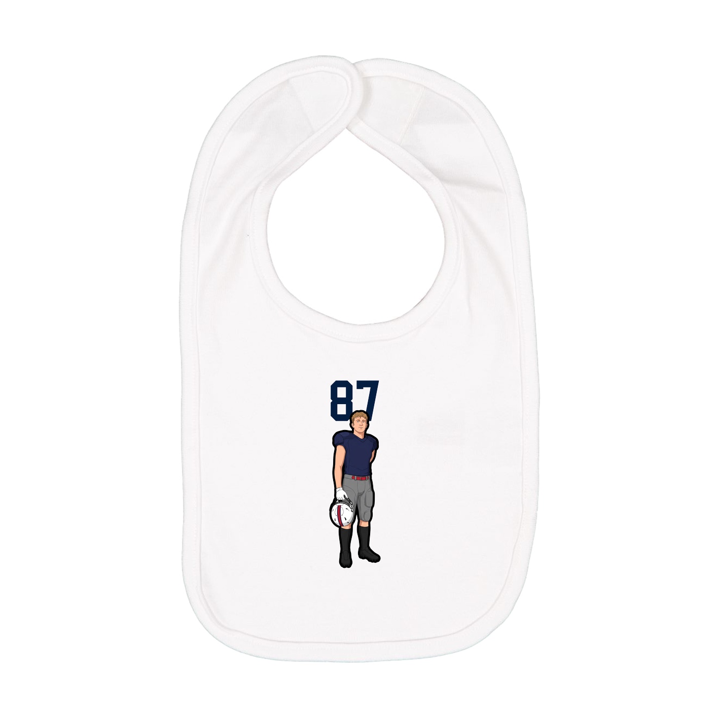 Infant Bib — Number Top in White