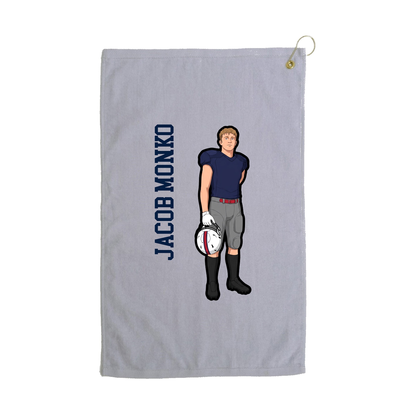 Golf Towel — Name Vertical in Grey