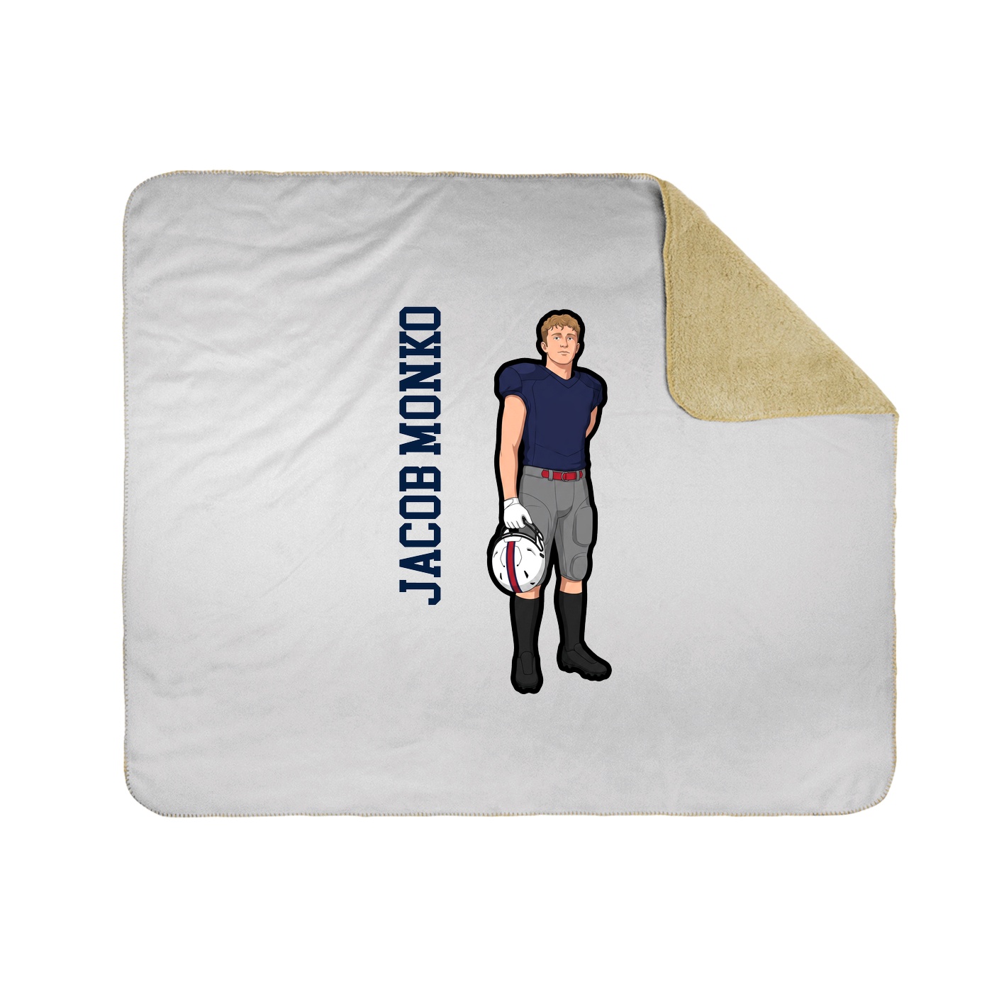 Throw Blanket — Name Vertical in White