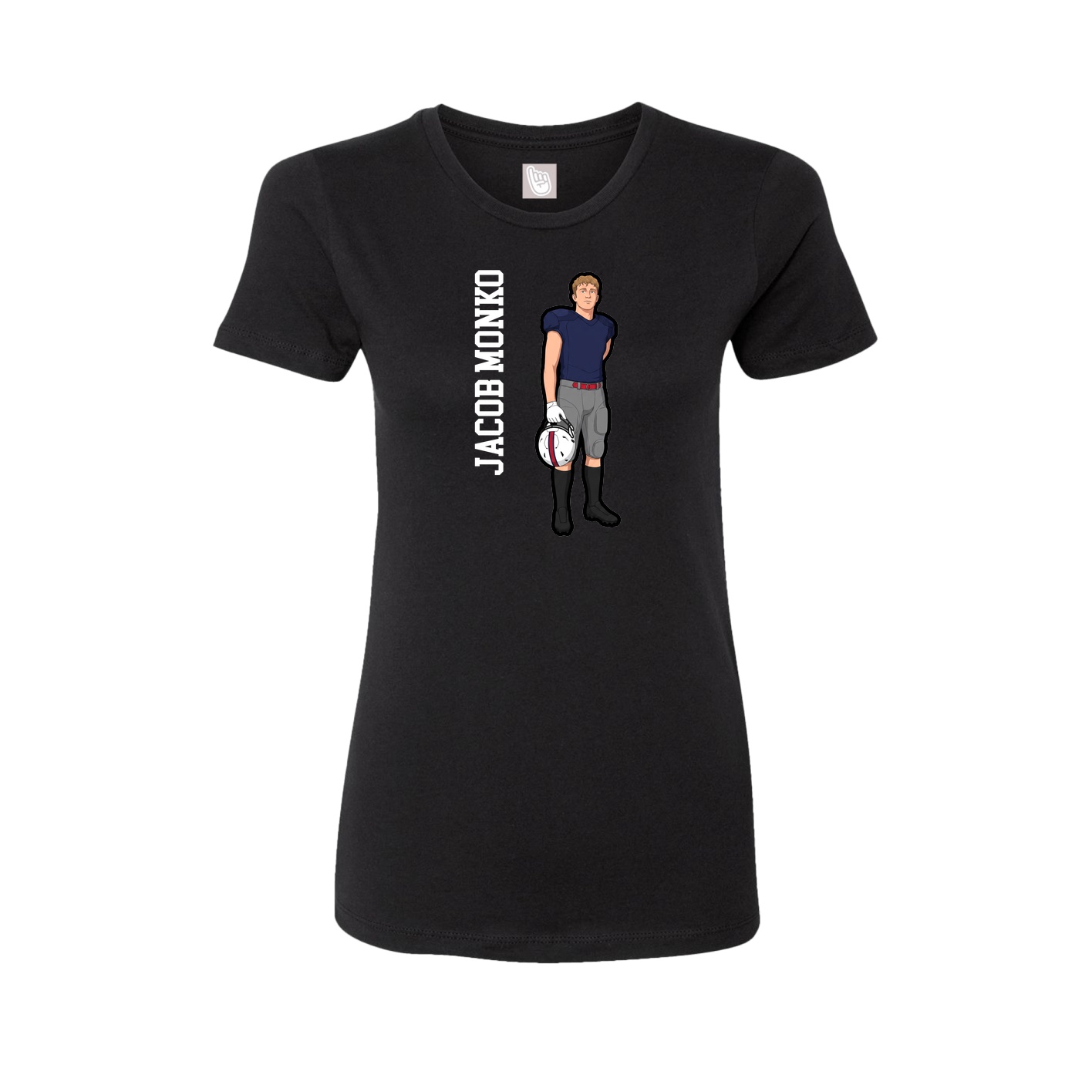 Fitted Women's Tee — Name Vertical in Black