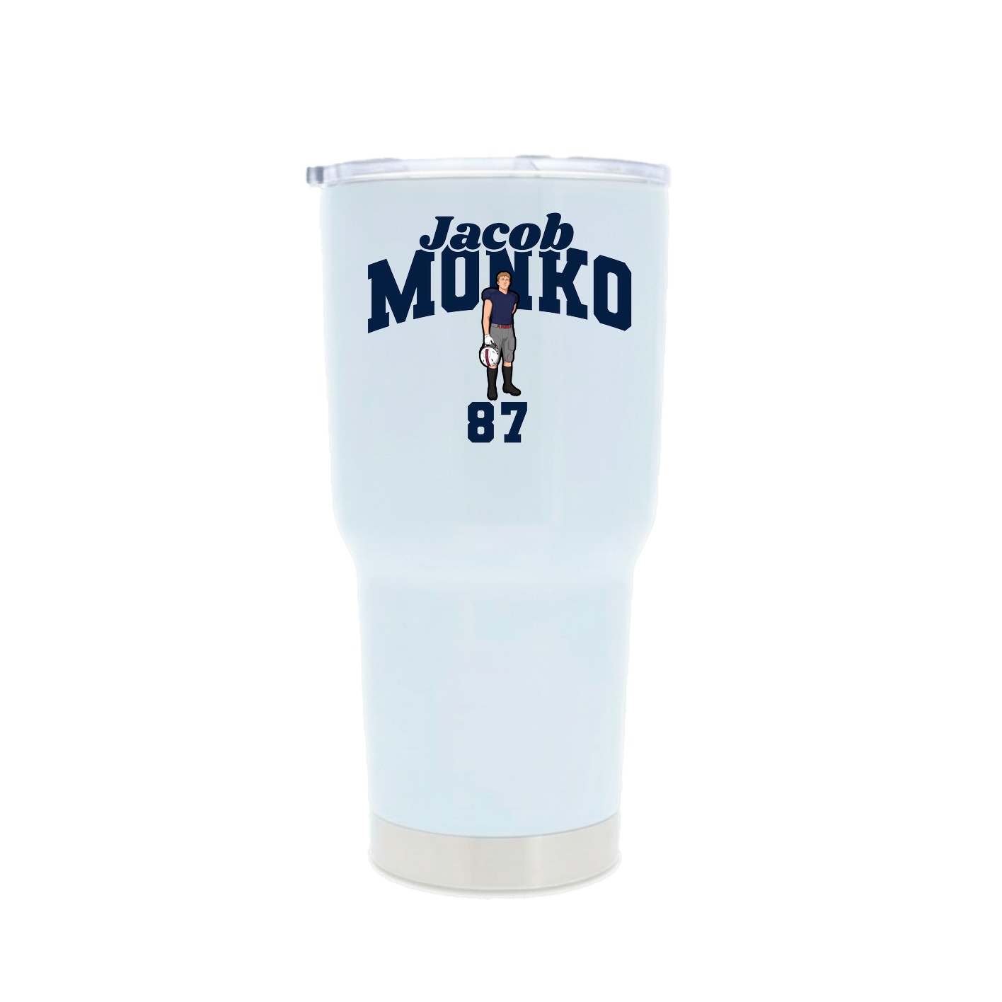 30oz Stainless Steel Tumbler — Signature Arch in White
