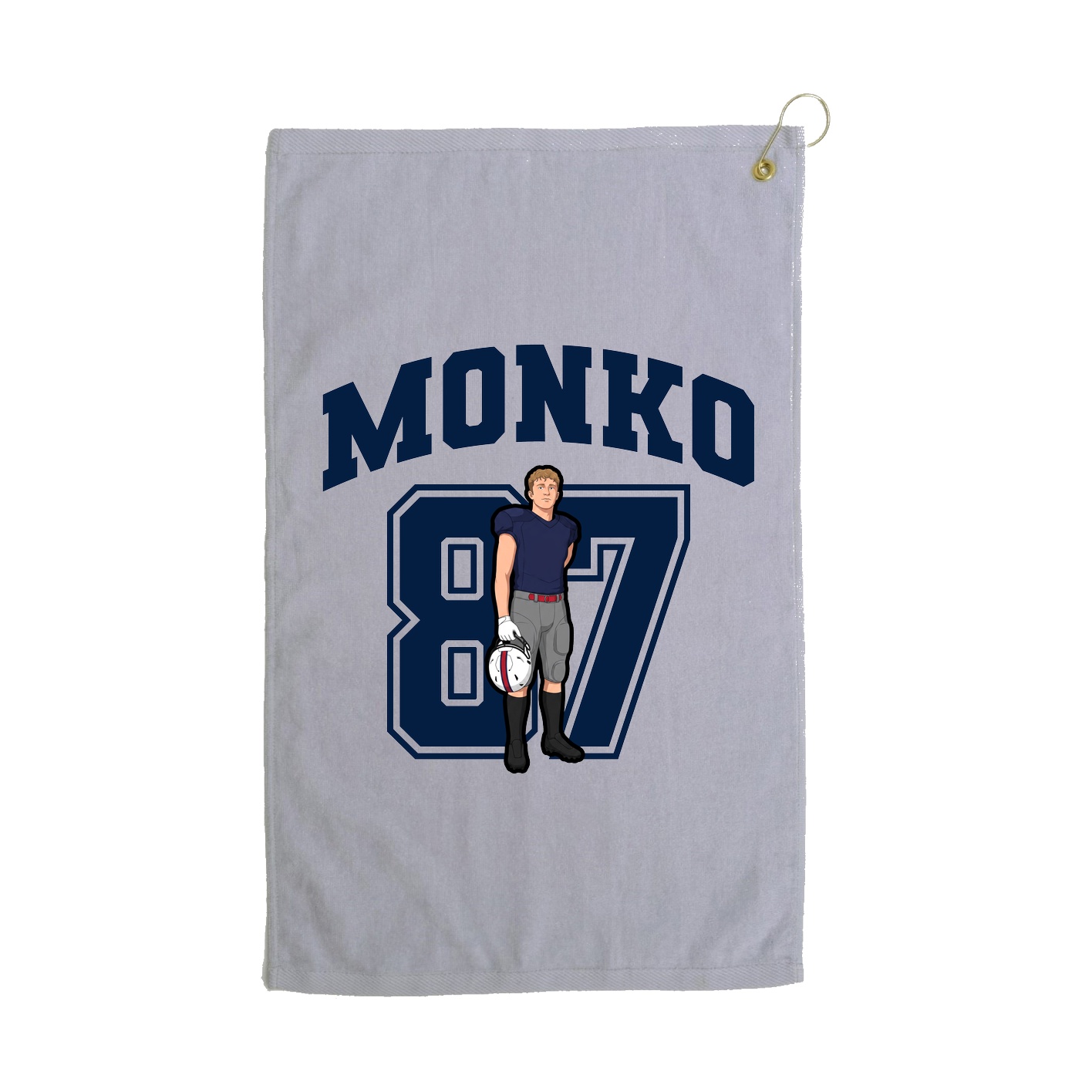Golf Towel — Number in Grey