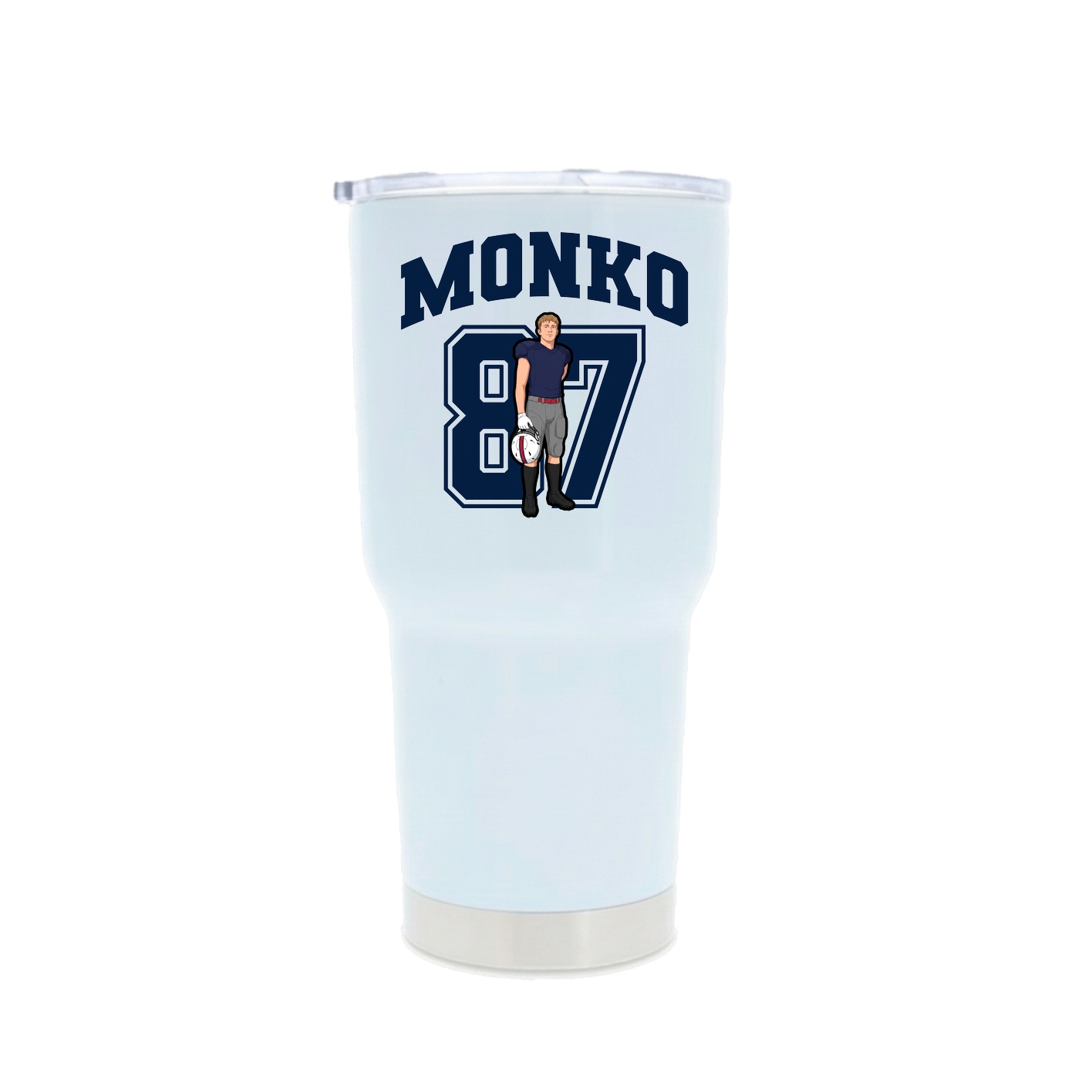 30oz Stainless Steel Tumbler — Number in White