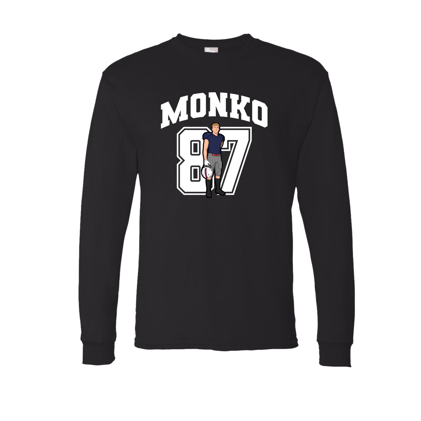 Long Sleeve Tee — Number in Black