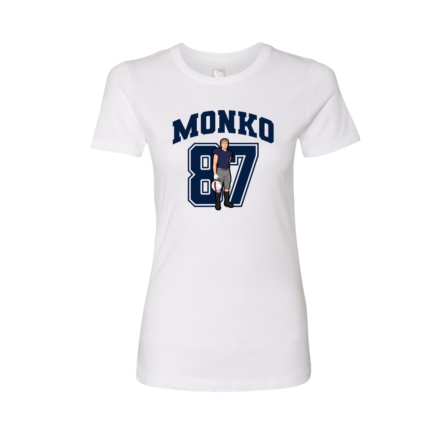 Fitted Women's Tee — Number in White