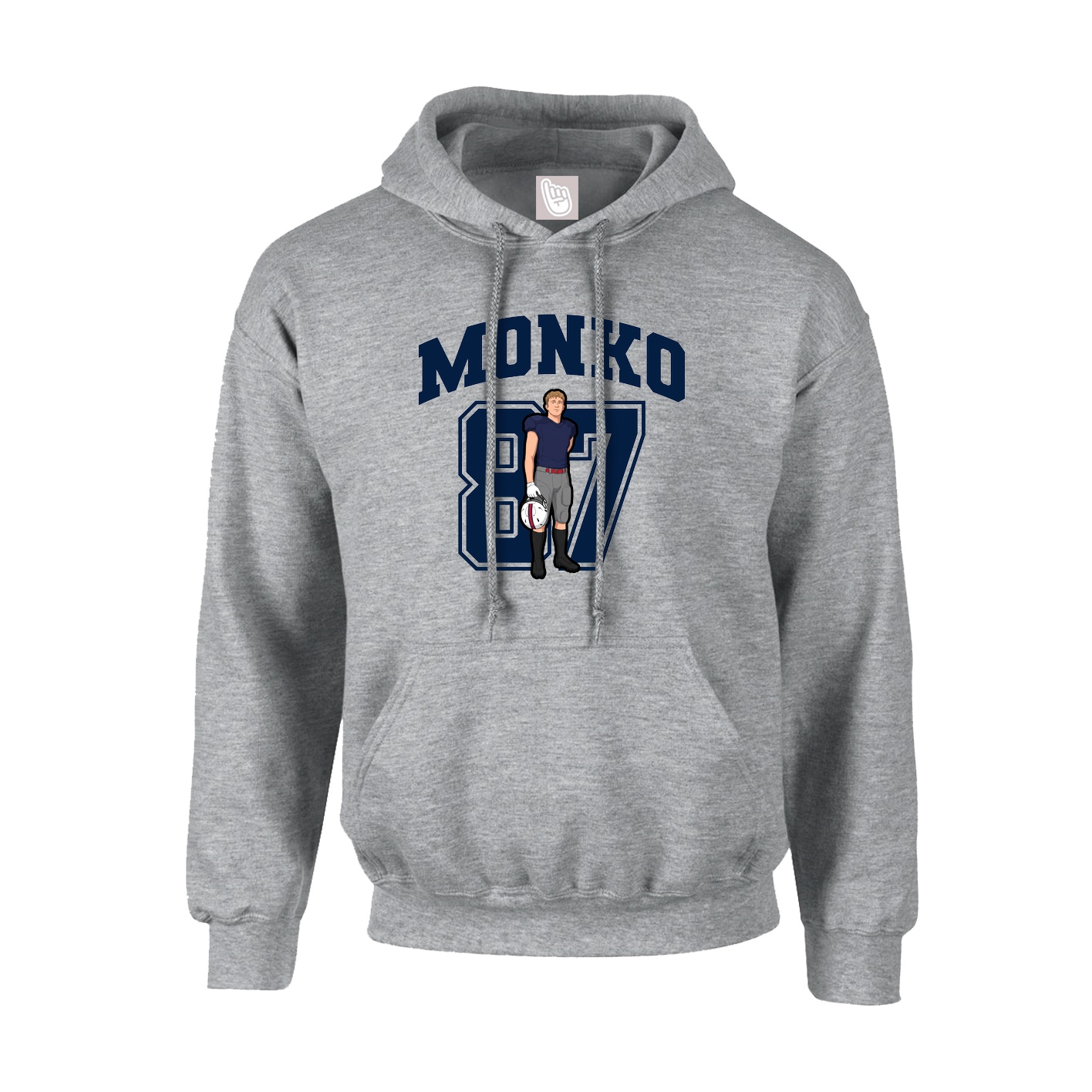 Youth Hoodie — Number in Grey