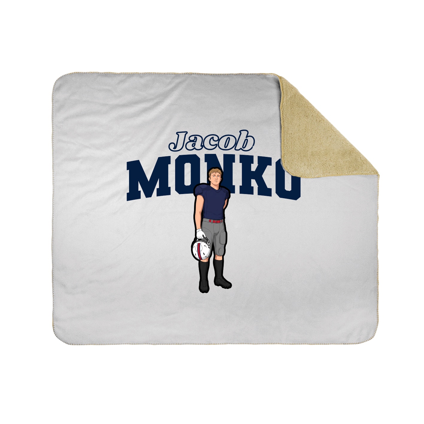 Throw Blanket — Name Arch in White